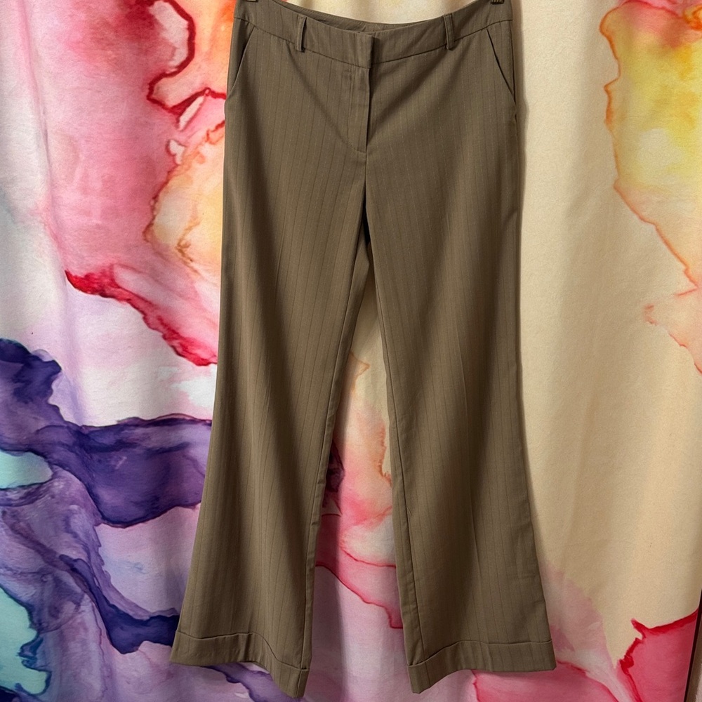 Vintage Y2K SZ 4 Tall Wide Leg Pinstripe Trousers
